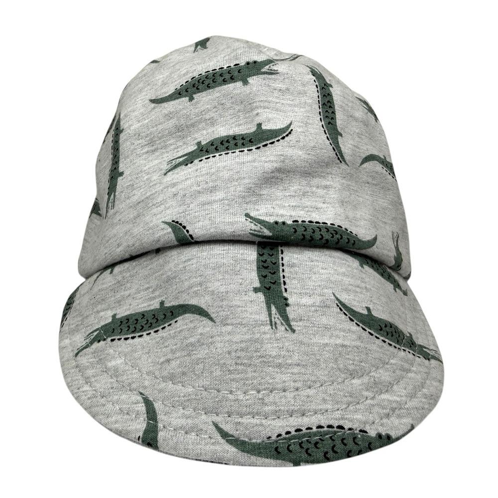 Baby 18M Baby Boy Girl Gray Green Alligator Print Sun Hat Cap Cotton Blend